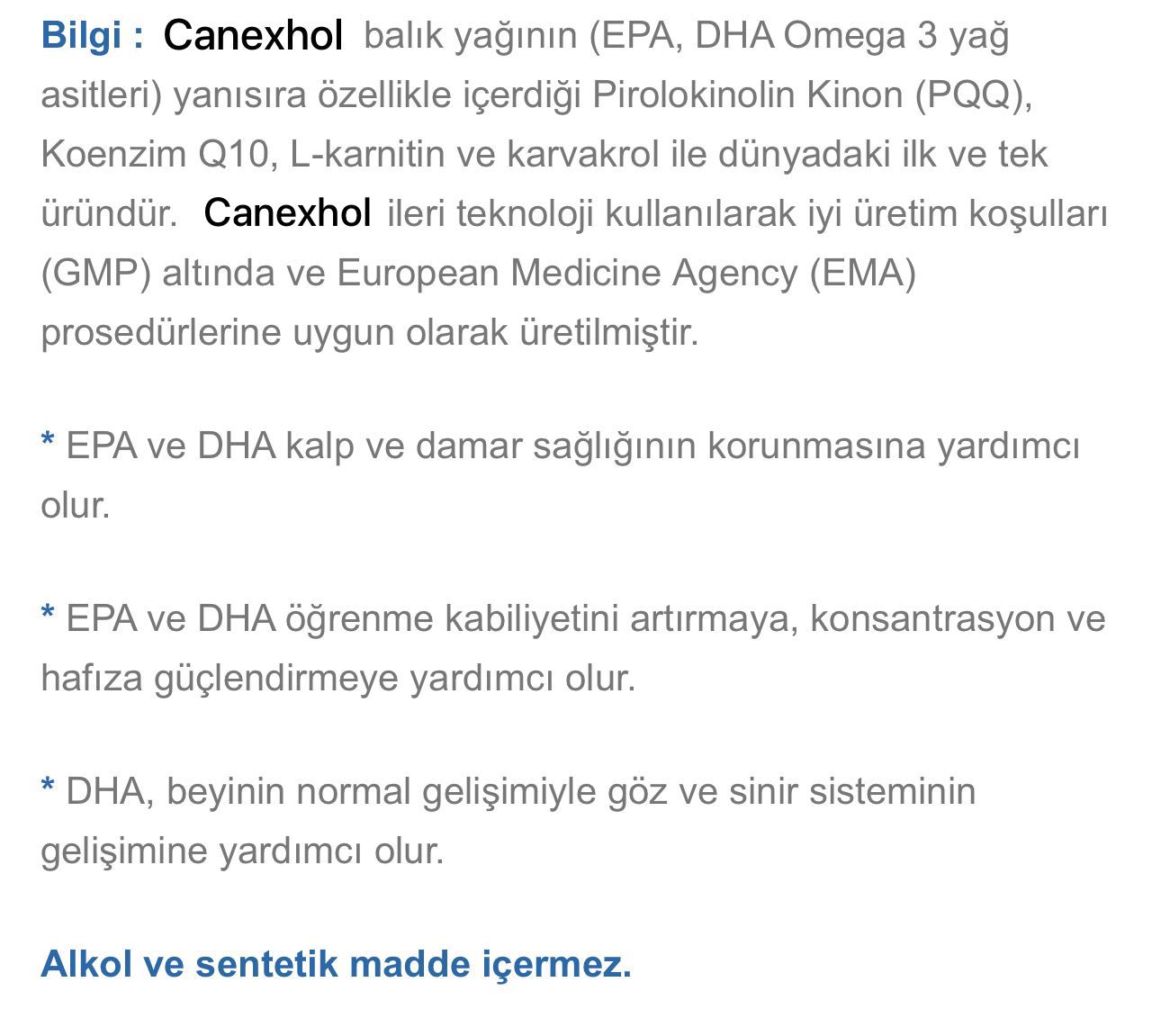 Canexhol-S Bilgi